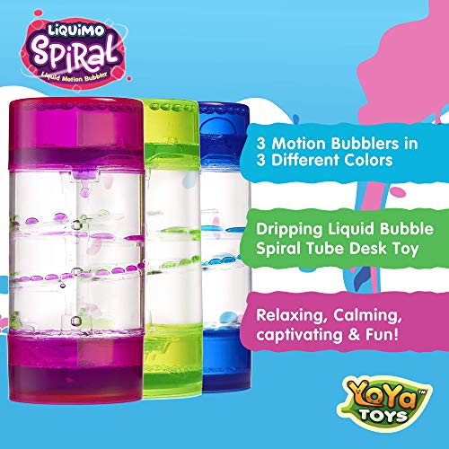 Liquimo Spiral 3 Pack Liquid Motion Bubbler Timers for Kids and Adults, Hourglass Bubbler Timer Set in Gift Box, Fidget Sensory Toys for Autistic Children, Desk Accessories, Holiday Stocking Stuffers - Thumbnail 6