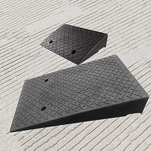 Rampes de trottoir en caoutchouc robuste pour mobilité réduite Rampes de seuil portables pour scooter, skateboard et moto, solutions d'entrée noir, 50 x 80 x 14 cm