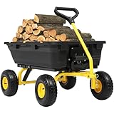 800lbs Garden Dump Cart, Heavy Duty Yard Dump Wagon with 10" Pneumatic Tires, Utility Wheelbarrow cart for Yard, Farm and Garden Daily Hauling, Ideal