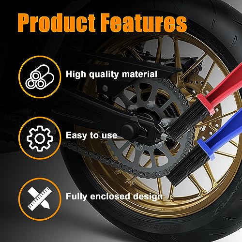 Ziciner 2 PCS Bike or Motorcycle Chain Washer, Motorcycle Chain Gear Dirt Clean Brushes, Universal Bicycle Chain Cleaning Brush Tool for Mountain Bike Heavy Duty Motorcycle (1 Red+ 1 Blue) - Image 4