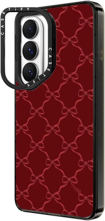 CASETiFY Impact Ring Stand Galaxy S26+ Case [150° Kickstand / 6.6 ft Military Grade Protection/Magnetic Compatible] - Red Bows - Clear Black