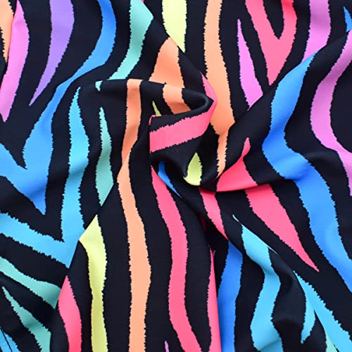 Image of Girls Colorful Irregular Stripes Bathing Suits One Piece Swimsuits Cute Beachwear 2-12 Years