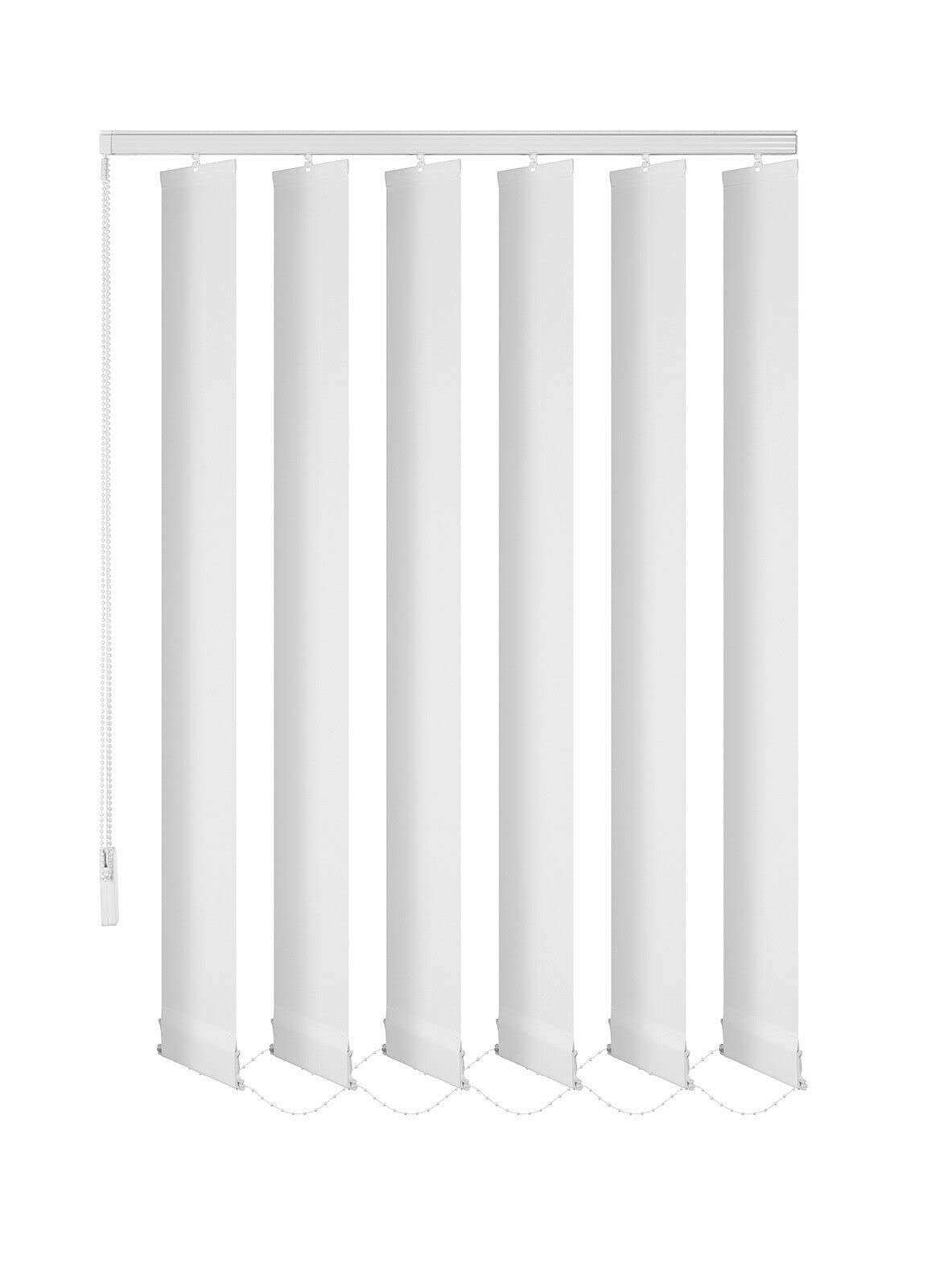 ERSATZLAMELLEN 8 FARBEN 250 CM LANG INDIVIDUELL KÜRZBAR AUSTAUSCHLAMELLEN LAMELLENVORHANG (Weiss, 10er Set)