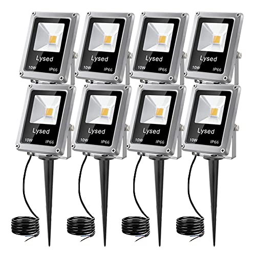 Black Friday - 50% OFF Lysed 12 Volt Landscape Lights 10W Outdoor Low Voltage IP66 Waterproof Spotlight Warm Light,8pack