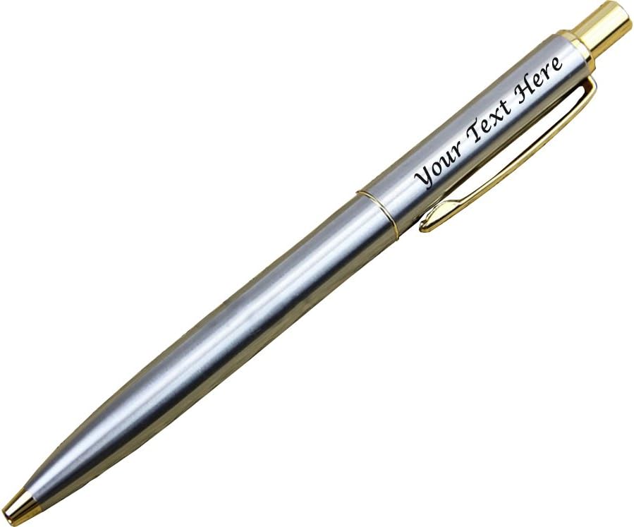 Kedar Personlized Free Engraving Golden & Silver Stainless Ball Point Pen with Engraved Gift Box