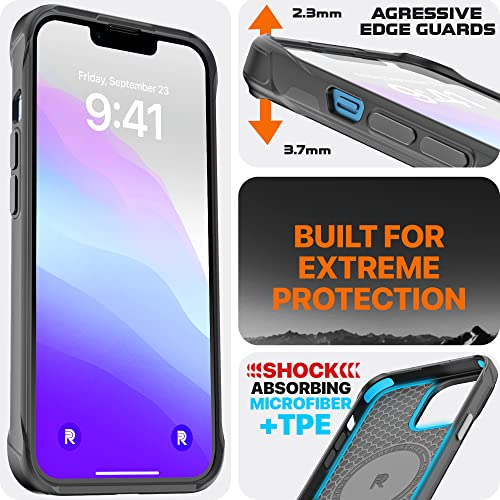 Rebel Phone Iphone 13 Case Series Gen-3 Premium Aramid Fiber, Magsafe Compatible, Protective Shockproof Corners, Metal Buttons, Slim Fit Grip Case For Iphone 13 6.1 Inch 2021 (Black) #TOP2