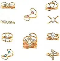 Kit 5 Anéis Folheado A Ouro 18k Para Revenda