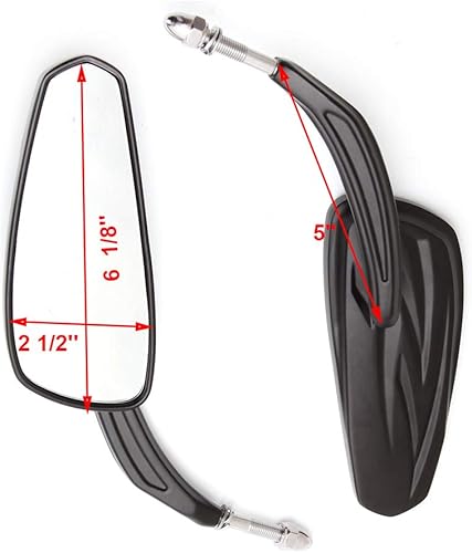 Miniatura 6 de Espejos de motocicleta para Road King Sportster Street Glide Electra Glide Dyna Softail Road Glide 1982-2019 (negro #2)