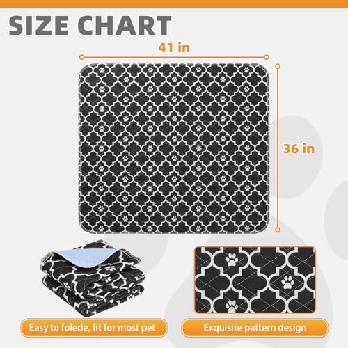 Image of KOOLTAIL Washable Pee Pads for Dogs, 2 Packs Super Absorbent Leakproof & Non-Slip Dog Pee Pad Extra Large, Reusable Puppy Training Pads Waterproof, Pet Mat Rug for Whelping,Floor,Crate,Cats, 36 inchx41 inch