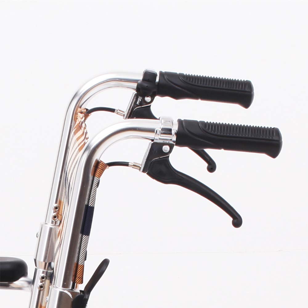 Prácticas sillas de ruedas con frenos traseros, livianas y antideslizantes, plegables para discapacitados, ruedas grandes, silla de ruedas manual, portátil, plegable, ultraligera, silla de transporte