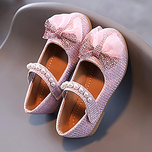 Toddler Dress Shoes Glitter Sparkly Sequins Flower Girl Sandals Closed Toe Sandals Ballet Flats for Wedding Party Princess4