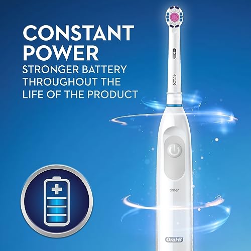 Oral-B Pro 100 3D White, Battery Powered Electric Toothbrush, White - image 4
