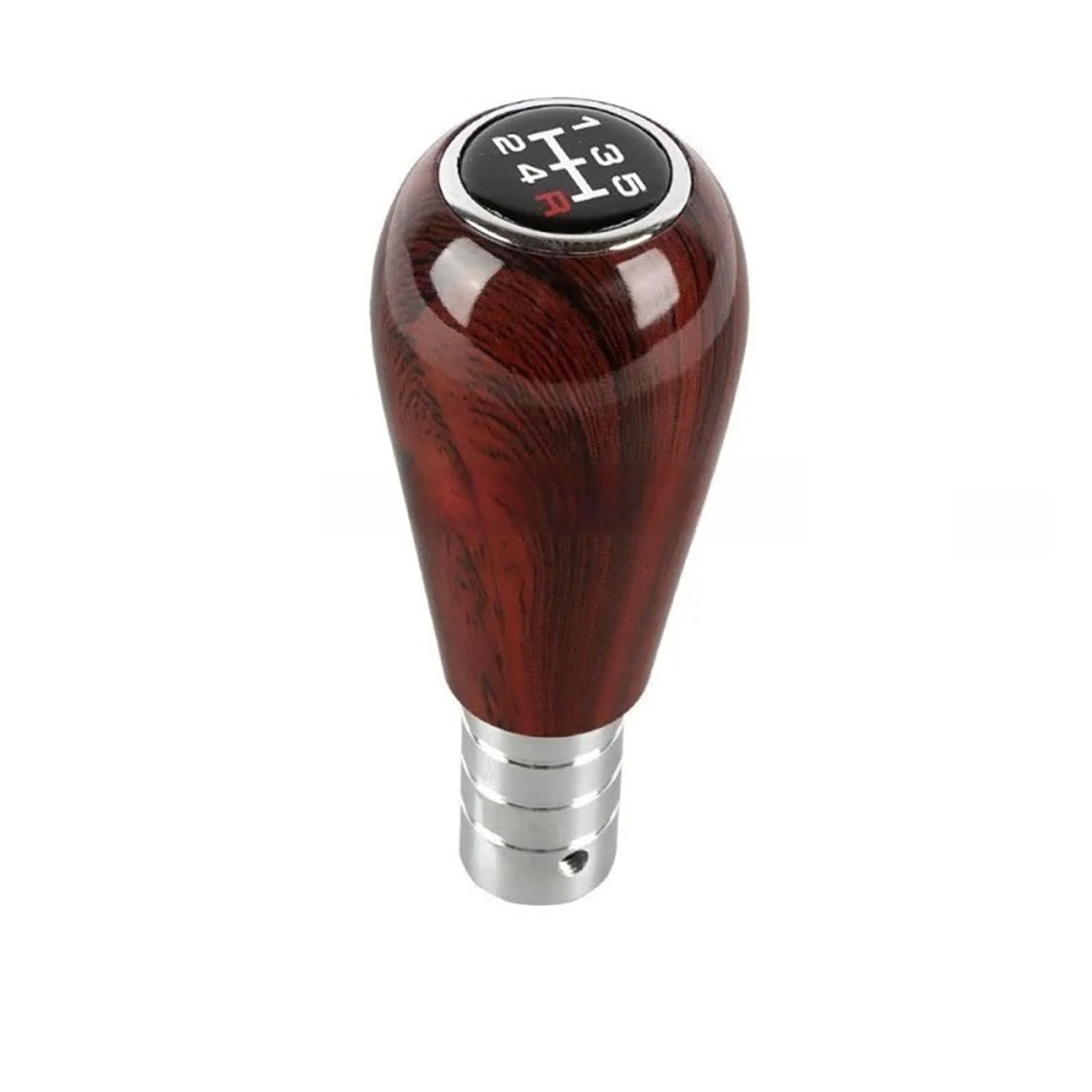 Jxewmtmc B Wood Grain 5-Speed Car Gear Shifter Kno Head Shift Lever With Adapter Automotive Gear Stick Shift Cover(B)