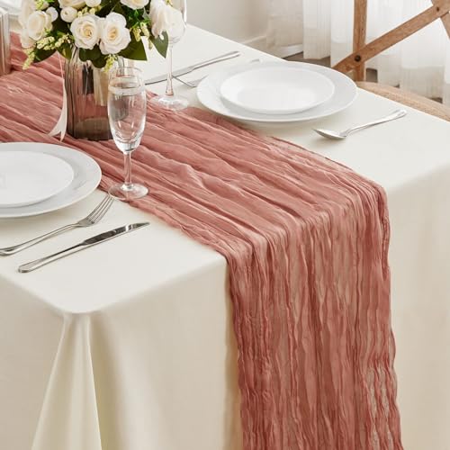 Table Runner-72*304cm (28*120inch) Chiffon Gauze Table Runner Extra Long - Image 2