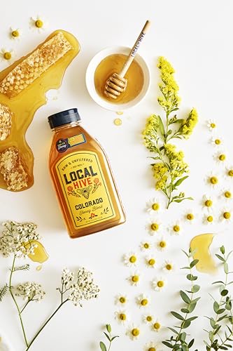 Image of Local Hive Colorado Raw & Unfiltered - 16 oz | 100% Pure U.S. Honey | Natural Sweetener Sourced from American Bees & Beekeepers | Authentic Regional Flavor | Ideal for Tea, Baking & Cooking
