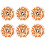 6 Ruote da 125 mm per Pattini in Linea, Durezza 88A, Ruote di Ricambio con Cuscinetti Preinstallati, Ruote in PU Trasparente ad Alta Elasticità, Resistenti all’Usura e Scorrevoli (orange)