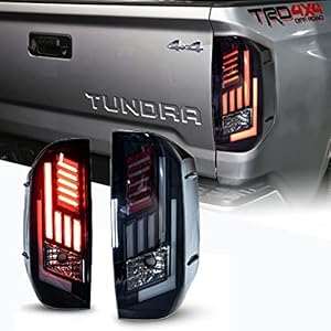 WOLFSTORM LED Tail Lights Fit for 2014-2022 Toyota Tundra, Tail Lights Assembly Replacement for Toyota Tundra Pickup,1 Pair(Smoked Lens)