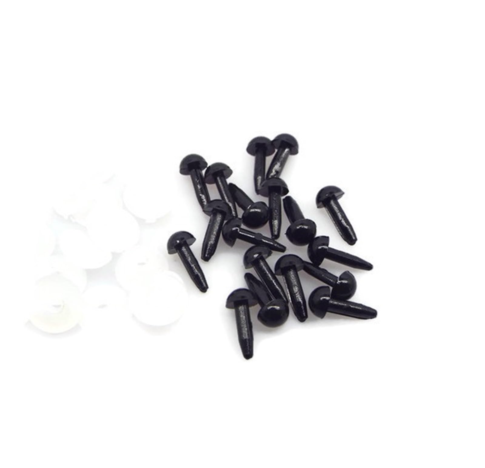1,8/2/2,5/3/3,5/4/5/6 mm schwarze Tieraugen aus Kunststoff for Basteln von Puppen for Häkeln von Stofftier-Zubehör bestanden EN71(50 sets (100pcs),1.8mm)