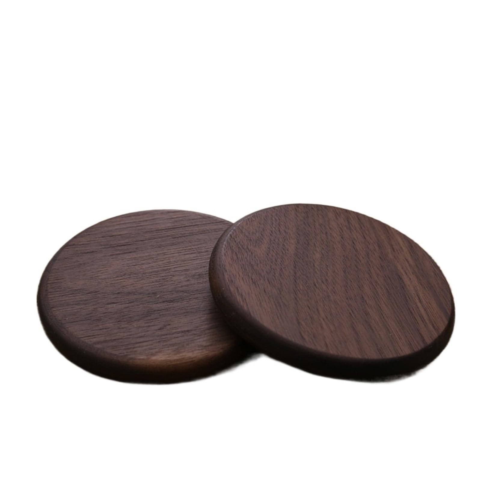 Insulated Coasters 4pcs New Wood Coasters Durable Heat Resistant 8.8cm Placemats Square Round Tea Coffee Cup Pad for Drinks Coffee Pads Beer Home Office(Walnut wood R1)