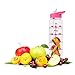 32oz Straw Water Bottles, Large Infused Fruit Water Infusion Bottles Time Markings, BPA Free Leak Proof Sport Travel Water Bottle with Measurements, Office Detox Infuser Tritan Drinking Bottle, Pink