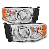 For 02-05 Dodge Ram Replacement Headlights Driver Left + Passenger Right Head Lamps Pair