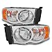 For 02-05 Dodge Ram Replacement Headlights Driver Left + Passenger Right Head Lamps Pair