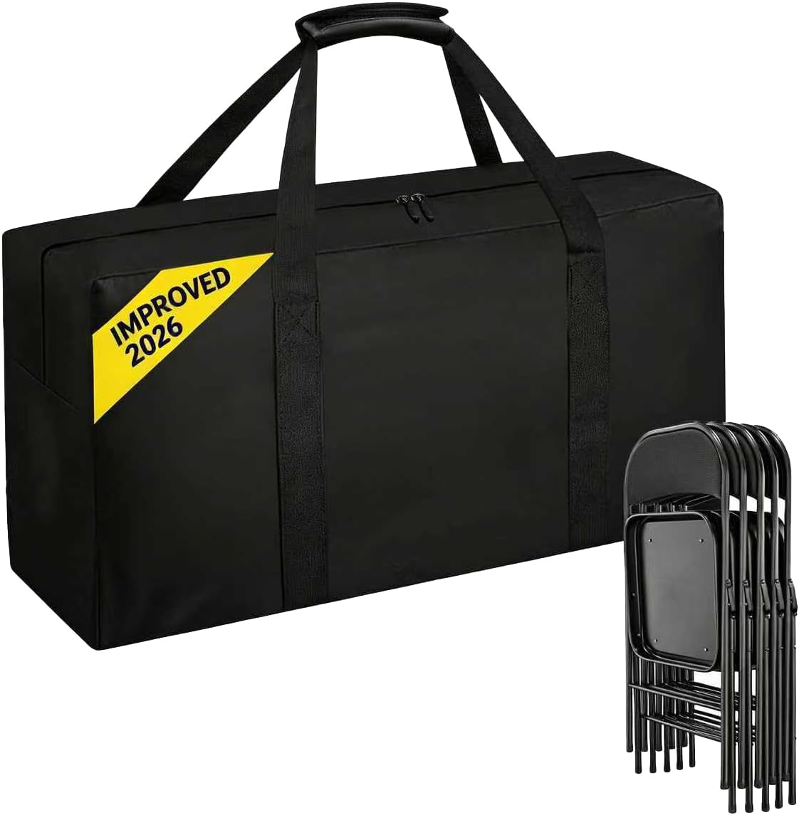 Heavy Duty Folding Chair Storage Bag,Large Waterproof Carry Bag for Metal,Wooden and Plastic Chairs,with Sturdy Handle (39"L x 12" W x 20" H)