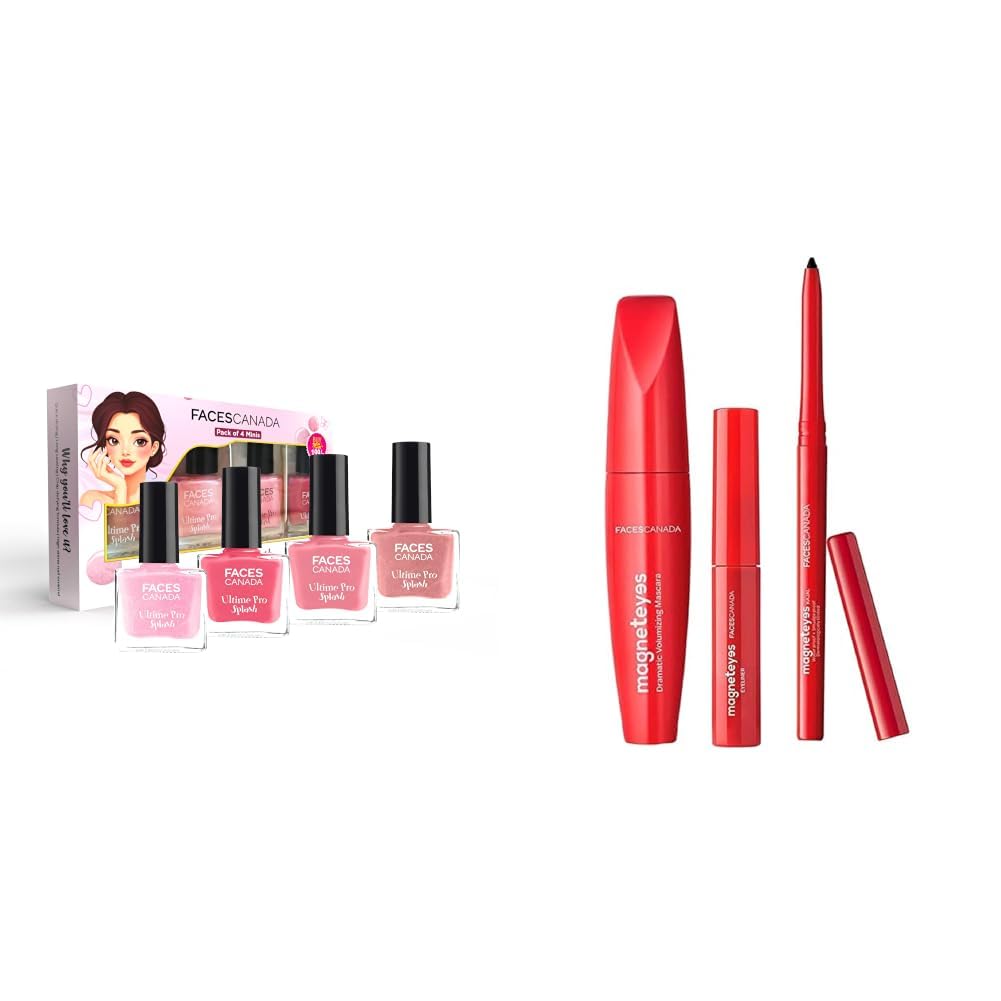 FACESCANADA Ultime Pro Splash Mini Nail Enamel Combo Kit - Pink Pop & Magneteyes Range Trio Pack - Black, 13.35 g-image-46
