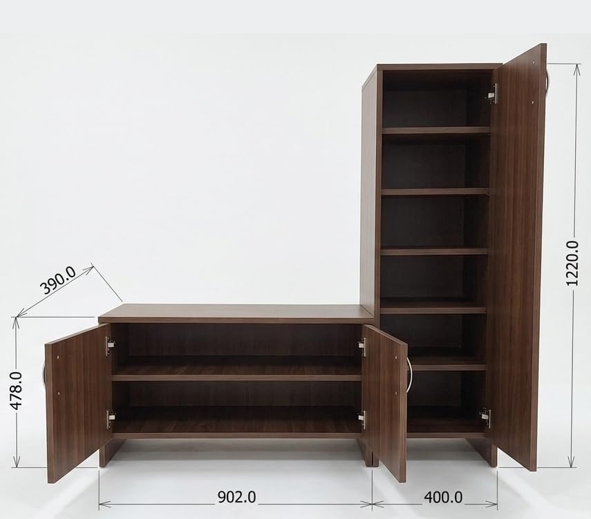 Image of Alpine Willow Wooden Shoe Rack with Door (DIY Assembly) Shoe Cabinet with Doors | Modern multiutility Storage Set with Bench & Cabinet | Entryway Organizer for Shoes, Hats, & Accessories