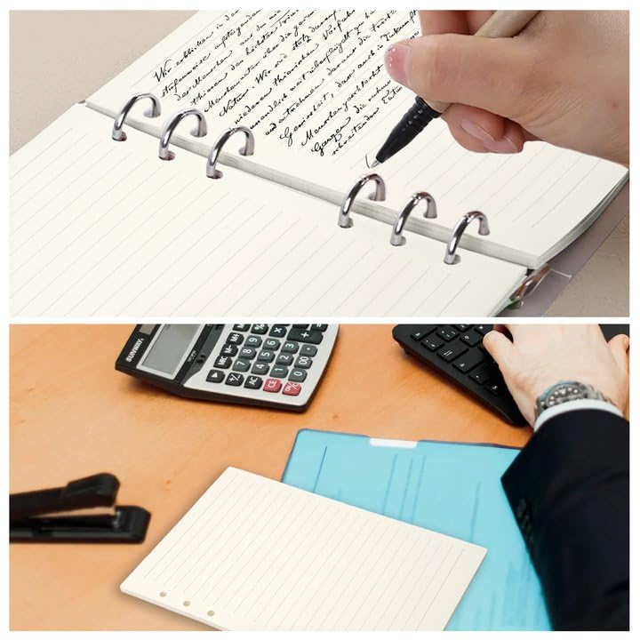 Carta Schizzi Disegni Fogli A5 A Puntini HEIYUET - 450 Fogli Da 100g/m², 6 Fori, Per Quaderni E Planner, Confezione Da 10 Fogli Organizer 6 Fori - 11