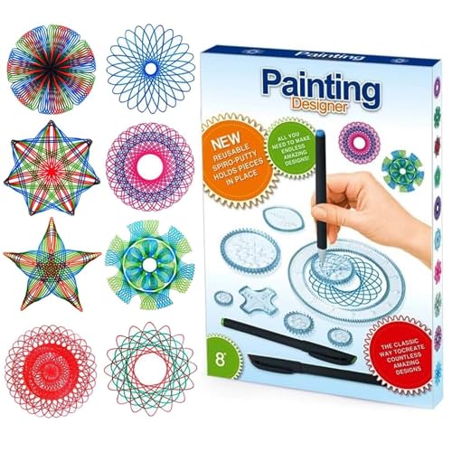 Creatividad pura: juego de diseño en espiral, espirógrafo multifuncional de 26 piezas, colorido e interactivo, posibilidades ilimitadas de dibujo, desafío para principiantes y profesionales (incluye