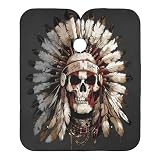 ALAZA Indian Tribal Skull Barber Cape for Men Women, Waterproof Haircut Apron Beard Shaving Bib Hair Cutting Cloth 55 x 65 Inch