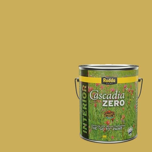 Vista 139 de Rodda Paint CASCADIA ZERO Interior Semi-Gloss Paint & Primer in One, Quart, Gold Tweed