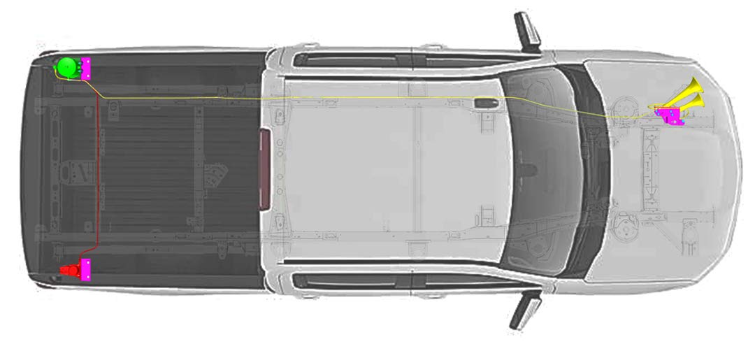 Kleinn Air Horns GM 1500 Model 220 Dual Train Horn with Onboard Air System (GMTRK4XTREME)