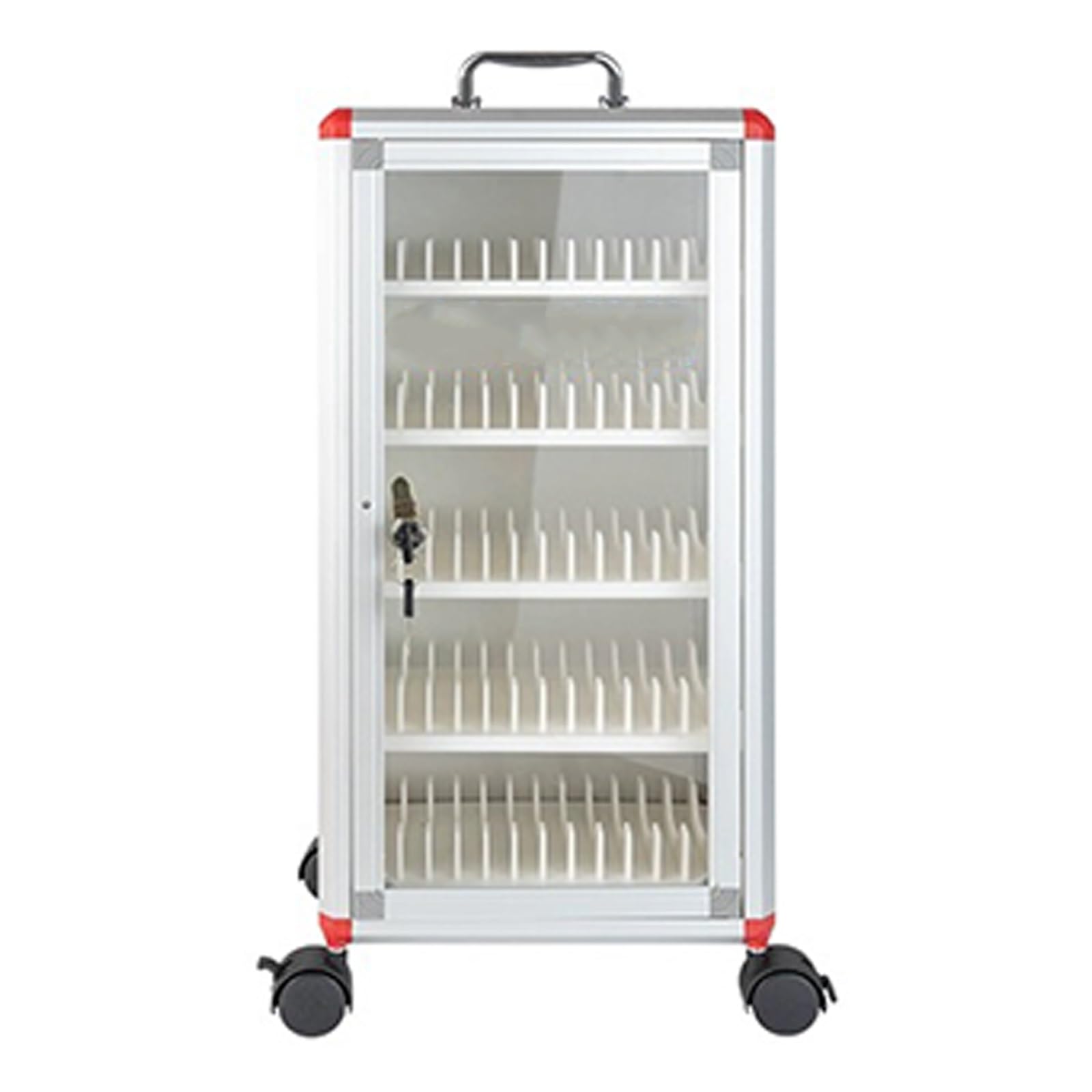 Armario para Guardar teléfonos móviles con Cerradura de Seguridad Ruedas y asa - 20 5 x 27 x 66 cm (8 x 10 6 x 26 Pulgadas) Cacto con numerados para un fácil Acceso.