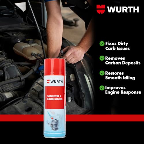 Image of Wuerth Carburettor & Injection Cleaner - 500ml | Throttle Body, Carburettor, Injector & Fuel System Cleaner Spray | German Engineered | Removes Carbon, Deposits & Oxidation