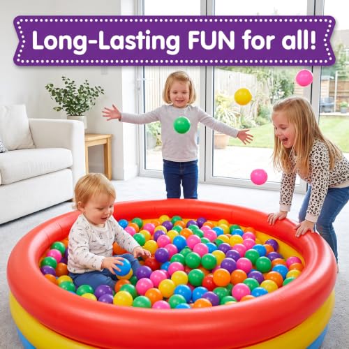 Image of Goaste 100 Pack Small Ball Pit Balls for Kids, 2 Inch Plastic Playpen Balls with Storage Bag, Multi-Colored Bounce House Balls Crush Proof, BPA Free Swim Pit Fun Toy for Playhouse, Tent (7 Colors)