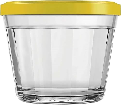 Nadir Americano Bowl with Coloured Plastic Lids (assorted col), Small, 150 ml Capacity