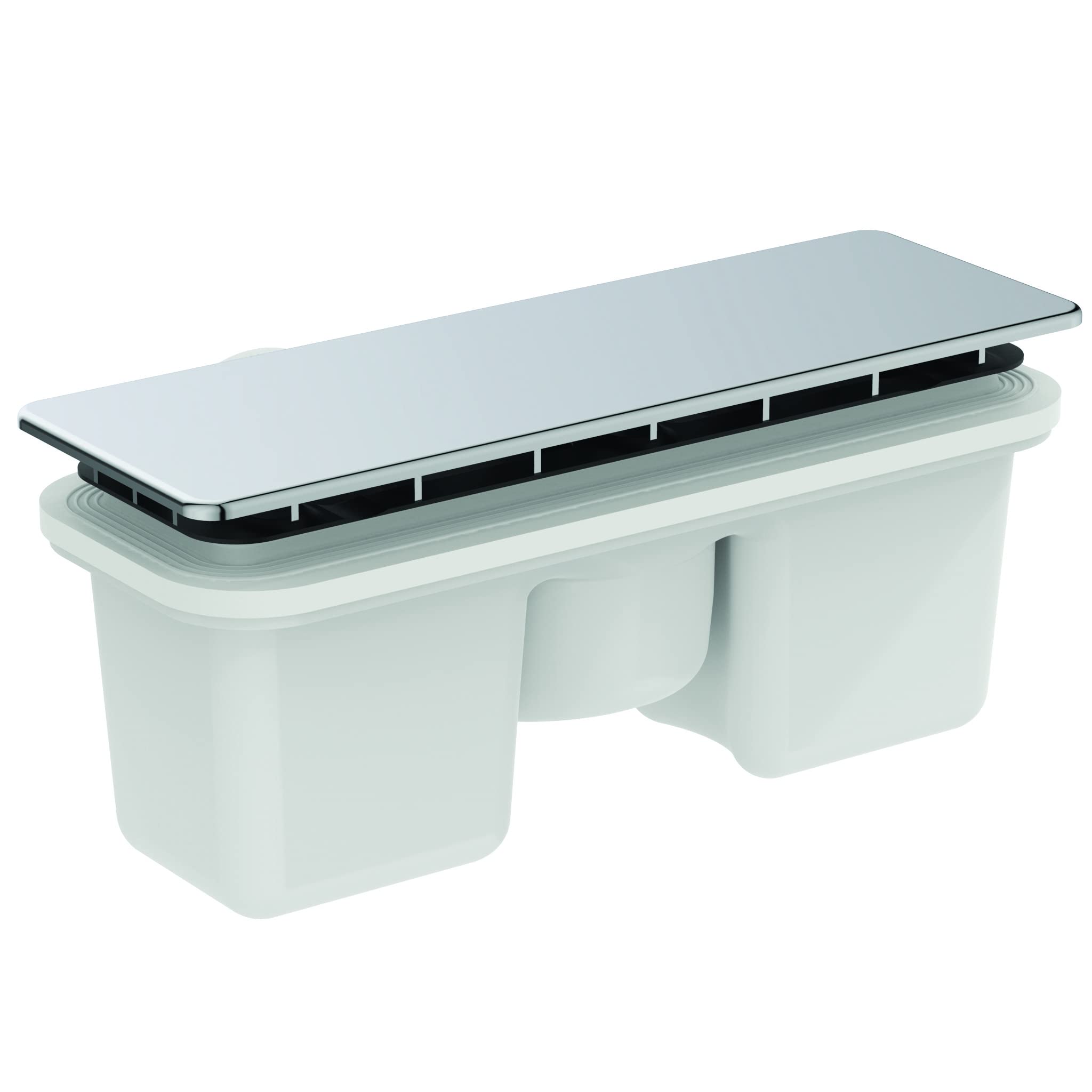 Ideal Standard - Ultra Flat New, desagüe inspeccionable para platos de ducha, rectangular, tapa de ABS, cromado