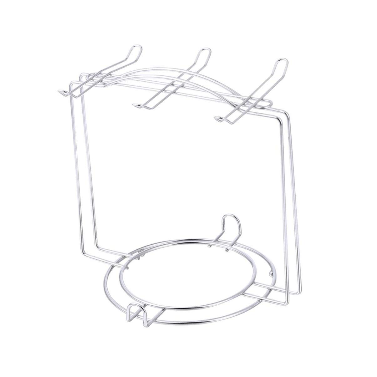 Cabilock Mug Stand Mug Plates Holder Coffee Cup Rack Stand Stainless Steel Coffee Cup Holders for 4 Cups 6 Plates (Silver) Mug Tree