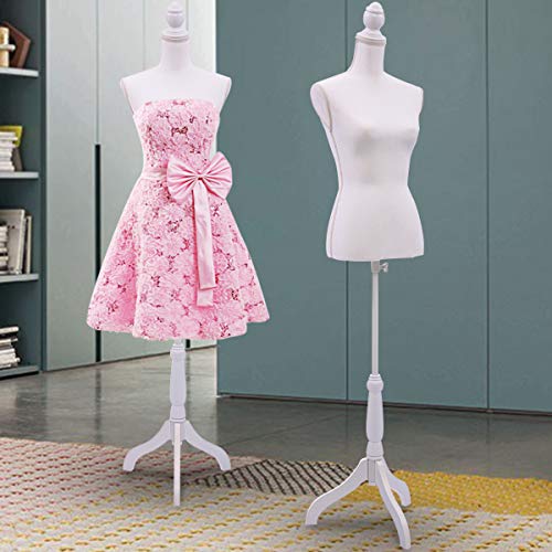 Sandinrayli White Female Mannequin Torso Clothing Display White Tripod Stand - Thumbnail 2