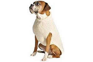 Natural Cable Knit Dog Sweater (X-Large) - Perfect for Winter Warmth