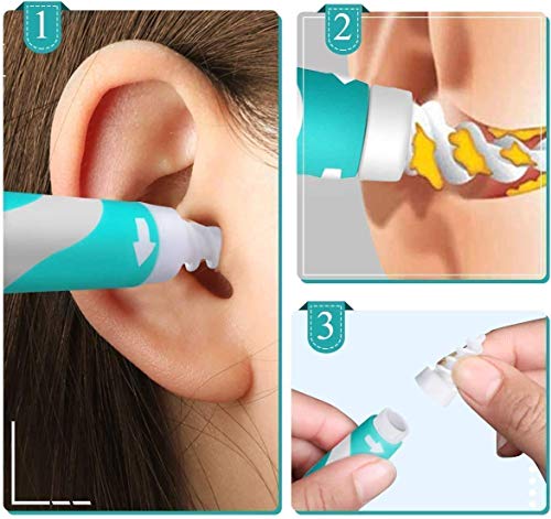 Ear Wax Remover, Upgraded Ear Wax Cleaner, Soft Silicone Spiral & Safe Earwax Removal Tool, q-tip Replacement, with 16 Replacement Heads, for Adults & Kids, for Family - Thumbnail 3