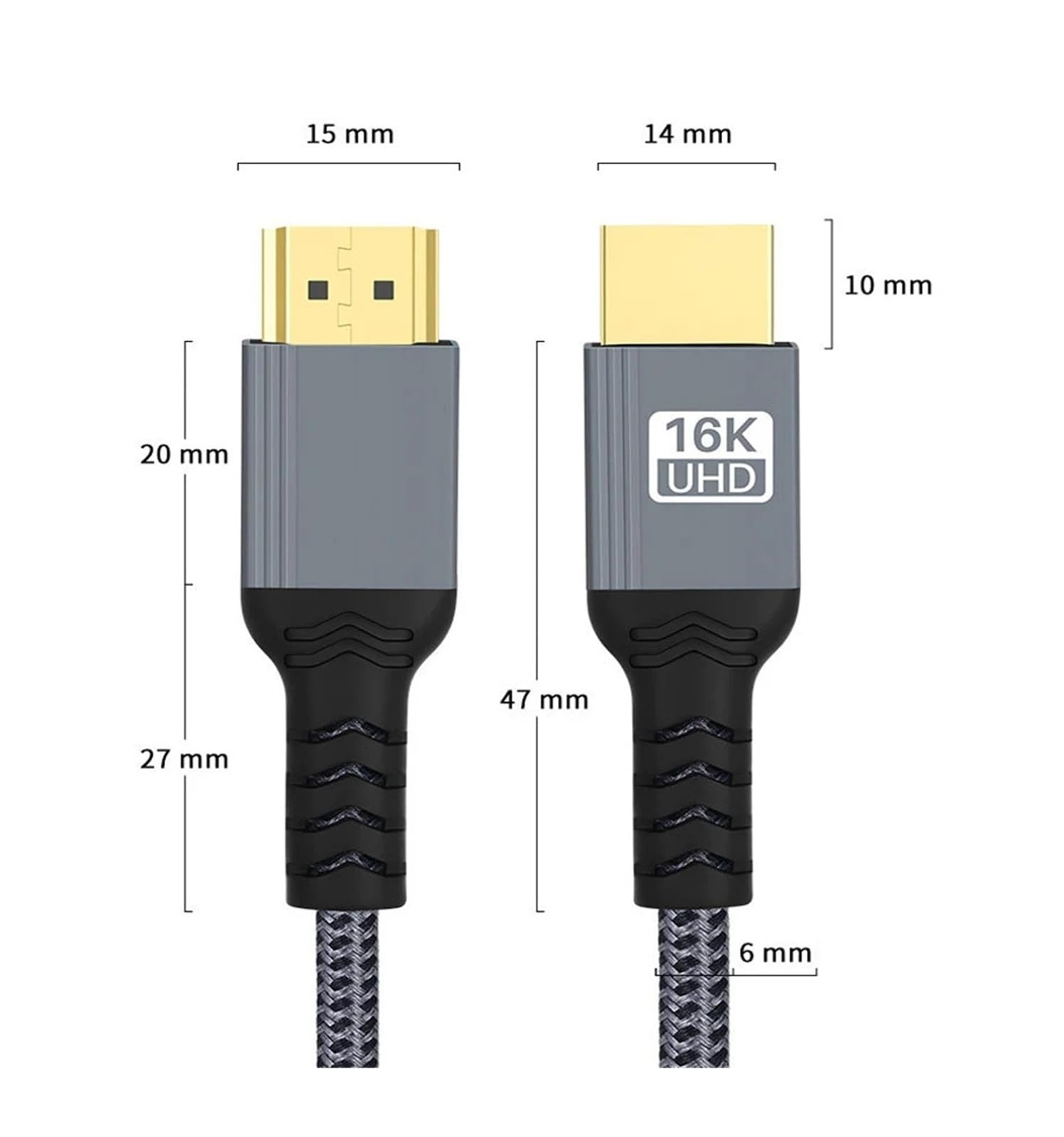 Câble HDMI 2.2 16K À 144 Hz (8K À 60 Hz, 96 Gbit/s, EARC, HDR, Tressé, 0,5 M-2 M) – Compatible Avec HDTV/ordinateur Portable/PS5, For Jeux/visualisation.(2m)