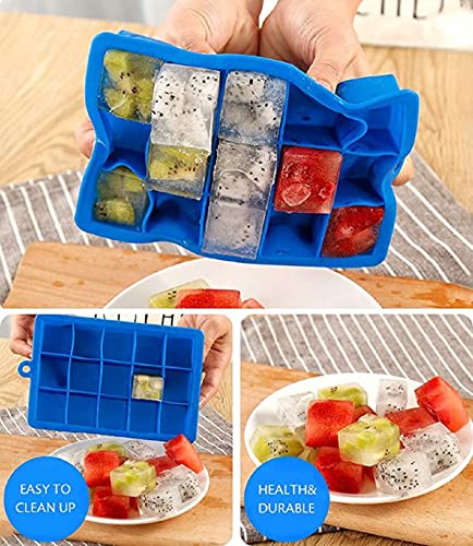 Bandejas de cubitos de hielo de silicona 2 piezas miniatura 6