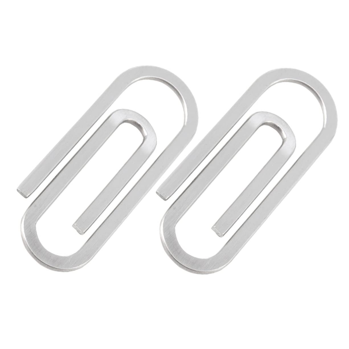 NAMOARLY 2pcs Wallet Card Holder Coin Paper Clip Stainless Steel Paper Clamp for Office School