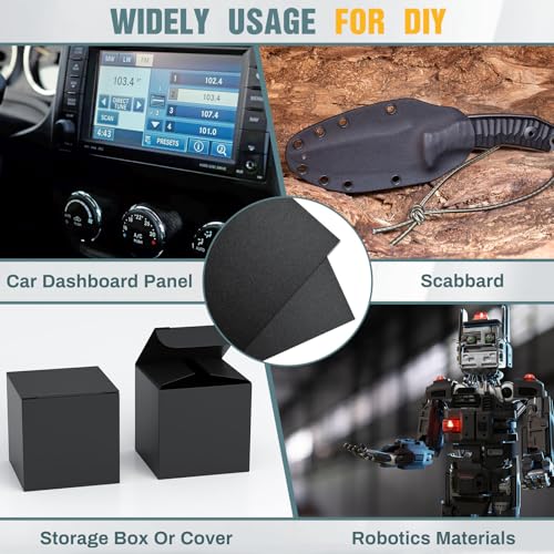 Image of Frienda 1 Pack 24 inch X 96 inch X 0.04 inch ABS Black Plastic Sheet Two Sided Textured Thick DIY Materials Flexible Moldable Plastic Panel for DIY Home Decor, Automotive, Industrial, Handcrafts