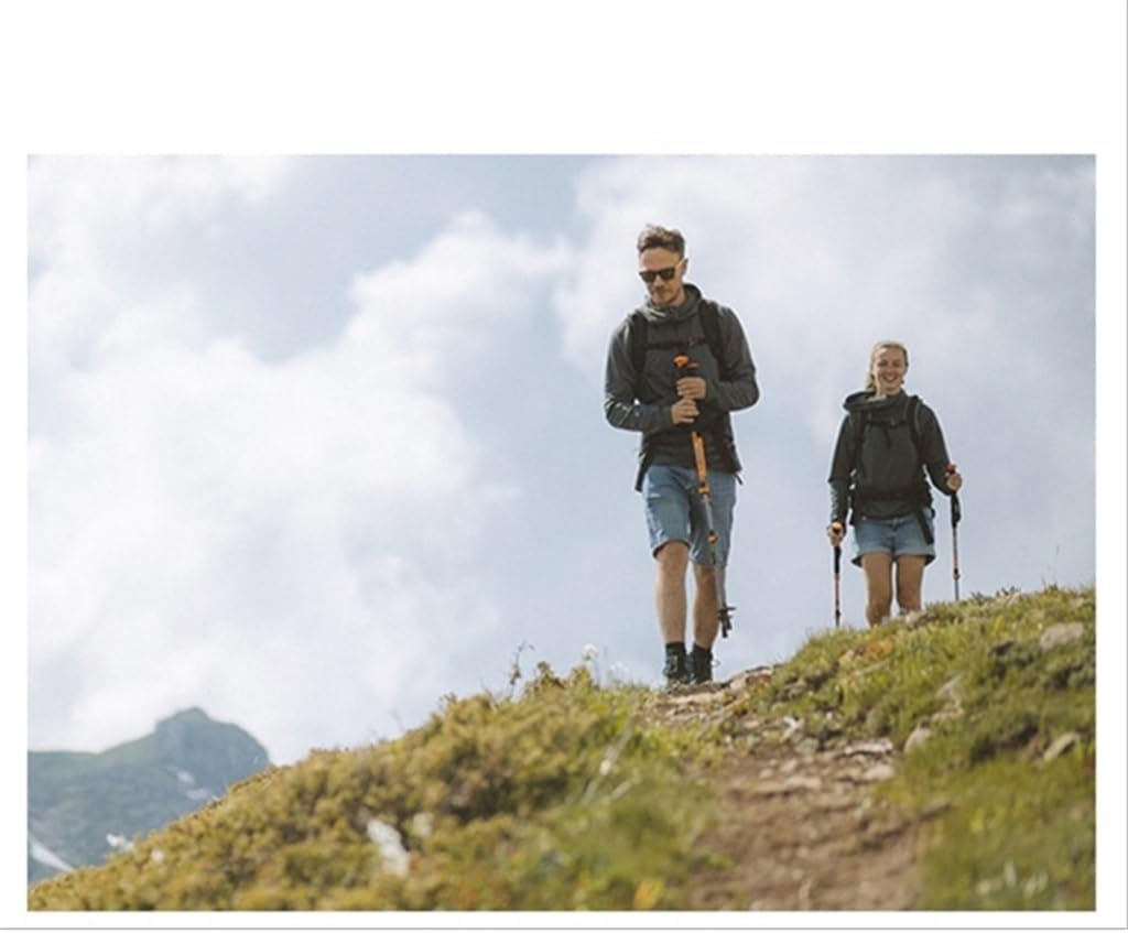 1Pcs Carbon Fiber Trekking Pole Portable Outdoor 3 Sections Alpenstock Cane Sticks for Camping Hiking