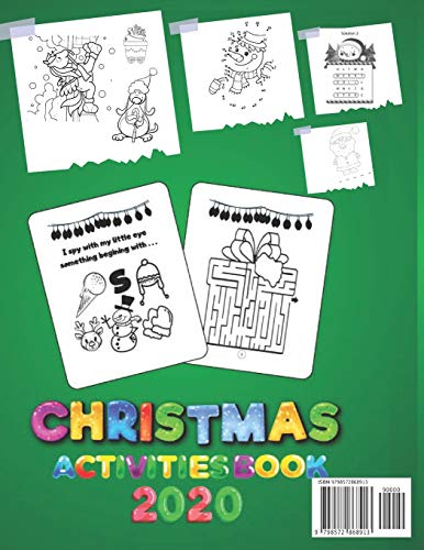 Christmas Activities Book 2020: NEW ADDED ACTIVITY " I SPY KIDS " + Coloring Pages + Mazes + Dot to Dot Puzzles + Word Search + Color by Number ,and ... Christmas Gift or Present for Toddlers , Kids - Image 2