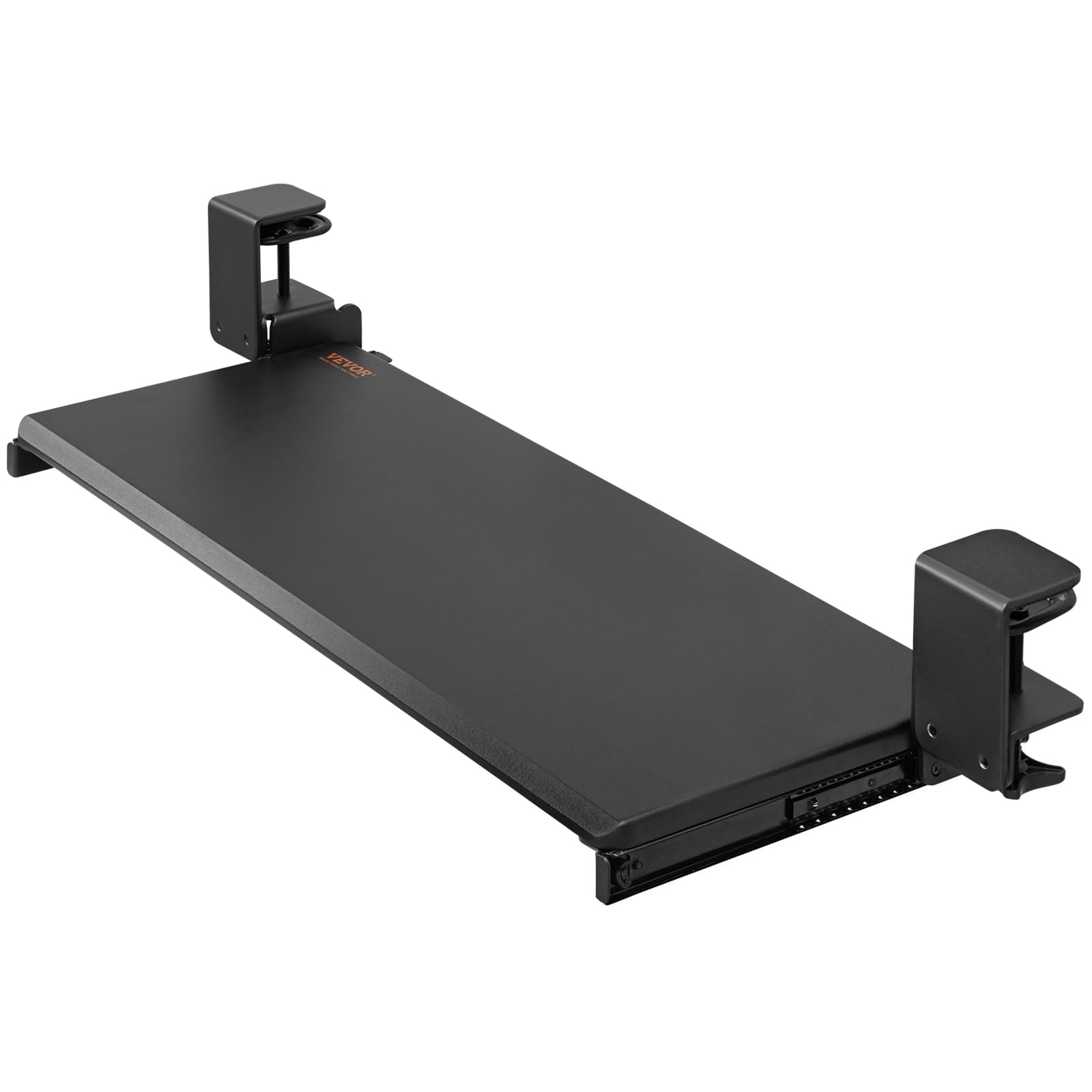 VEVOR Uchwyt na klawiaturę 68x28 cm Taca na klawiaturę i mysz, przesuwana pod biurkiem Max 5 kg, wysuwana klawiatura łatwa do montażu z zaciskami C bez wiercenia do komputera biurowego w domu